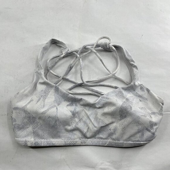 Lululemon Energy Sports Bra Women's Sz 6 Gray Tropical Pullover Strappy Wireless - Picture 2 of 5